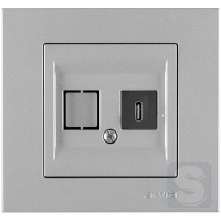 Розетка USB Type-C 5V-2.4A Arvia Electric KAREN Срібло (20 03 2000 253)